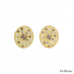 De Beers 18k Yellow Gold Talisman Earrings